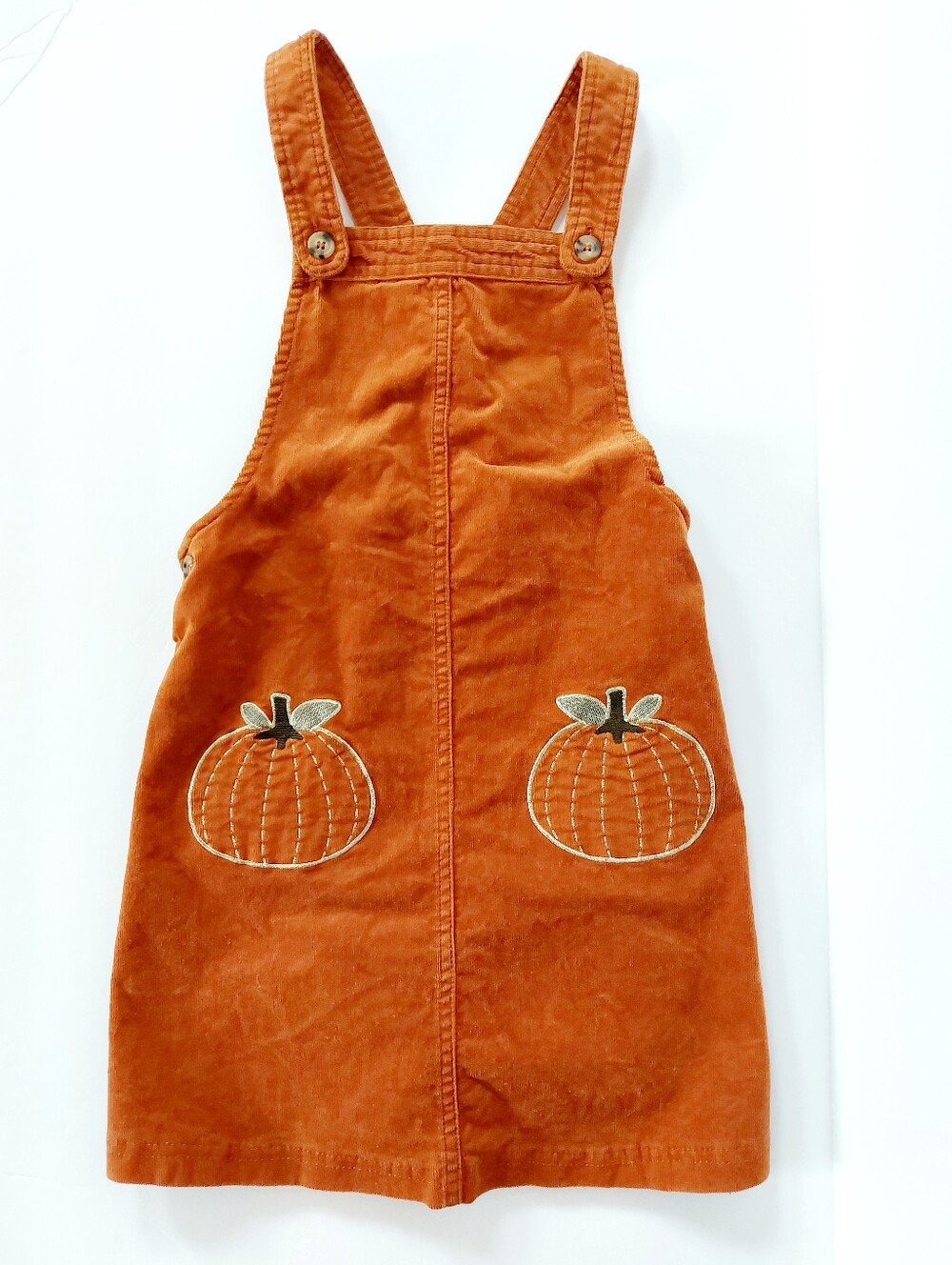 Orange Corduroy Pumpkin Jumper Dress girls 6 Autumn Harvest Fall Max Studio